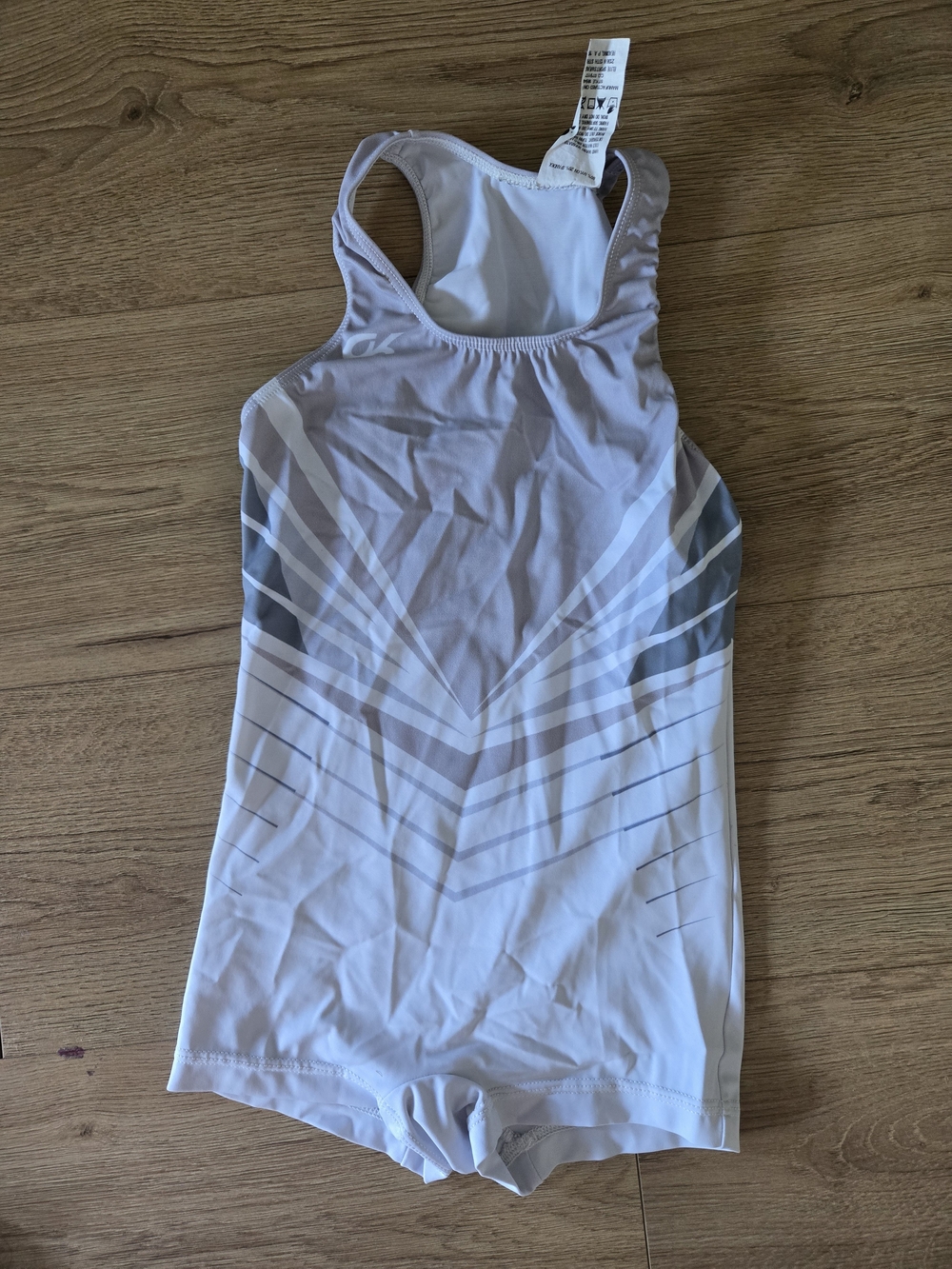 GK White & Light Gray Boys One-Piece Bodysuit GYMNASTICS